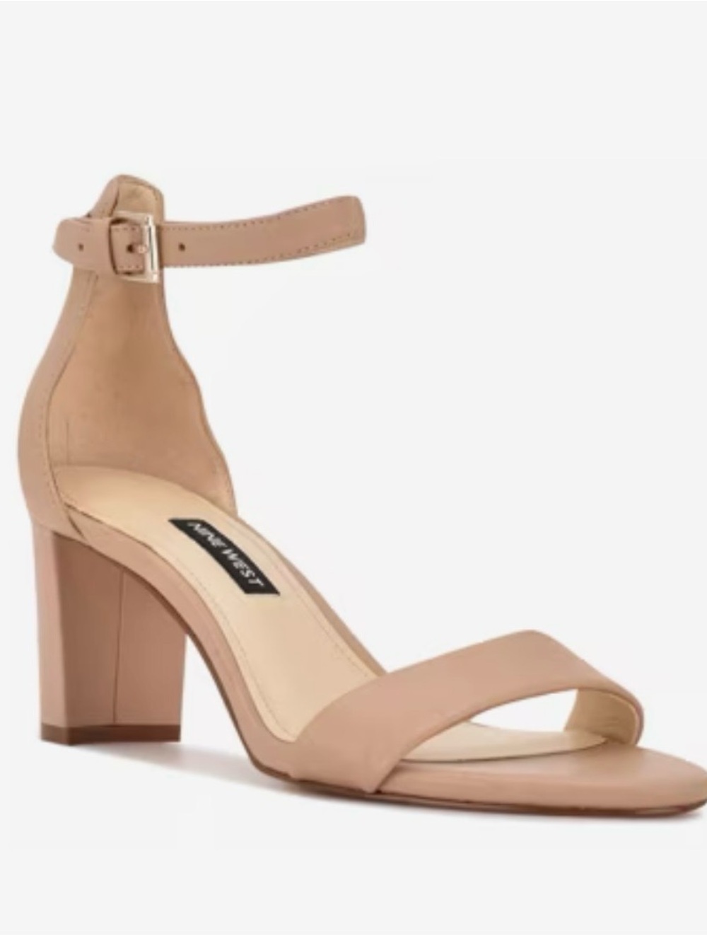Nine West Pruce Ankle Strap Block Heel Sandal.